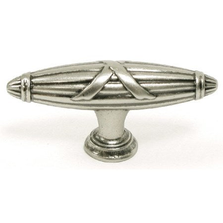 Top Knobs Cabinet Hardware Edwardian Collection Ribbon & Reed T-Pull 2 3-4" - Pewter Antique - cabinetknobsonline