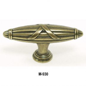 Top Knobs Cabinet Hardware Edwardian Collection Ribbon & Reed T-Pull 2 3-4" - German Bronze - cabinetknobsonline