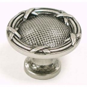 Top Knobs Cabinet Hardware Edwardian Collection Ribbon & Reed Knob 1 1-4" - Pewter Antique - cabinetknobsonline