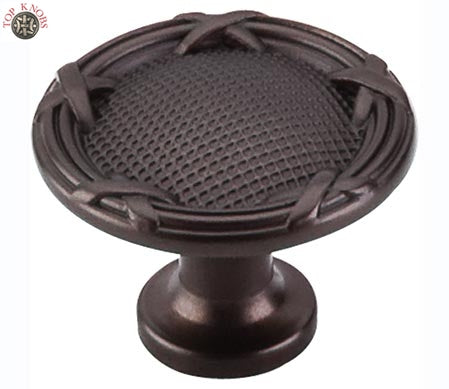 Top Knobs Cabinet Hardware Edwardian Collection Ribbon & Reed Knob 1 1-4" -Oil Rubbed Bronze - cabinetknobsonline