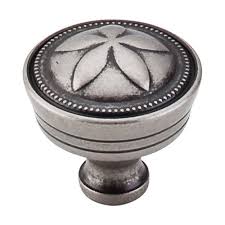 Top Knobs Cabinet Hardware Edwardian Collection Star Knob 1 5-16" - Pewter Antique - cabinetknobsonline