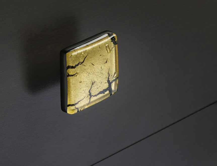 Deco & Deco Decorative Cabinet Knobs Italian Hand-made Murano Glass Cabinet Knobs Gold - cabinetknobsonline