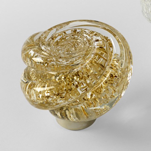 Deco & Deco Decorative Cabinet Knobs Italian Hand-made Murano Glass Cabinet Knobs Gold - cabinetknobsonline