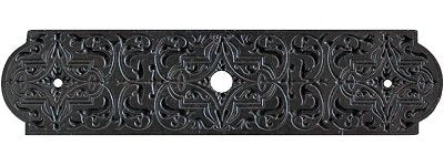 Notting Hill Cabinet Hardware Renaissance Etch Back Plate Dark Brass 3-7-8" x 15-16" - cabinetknobsonline