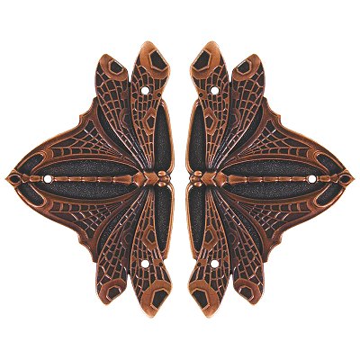 Notting Hill Cabinet Hardware Dragonfly (sold in pairs) Antique Copper  1-1-2" w x 2-1-2" h - cabinetknobsonline