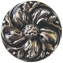 Notting Hill Cabinet Knob Chrysanthemum Satin Nickel 1-3-8" diameter - cabinetknobsonline