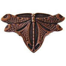 Notting Hill Cabinet Knob Dragonfly Antique Copper 1-3-4" w x 1-1-8" h - cabinetknobsonline