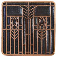 Notting Hill Cabinet Knob Prairie Tulips Antique Copper 1-1-4" square - cabinetknobsonline