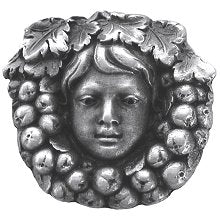 Notting Hill Cabinet Knob Fruit of the Vine Antique Pewter 1-3-8" diameter - cabinetknobsonline