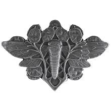 Notting Hill Cabinet Hardware Cicada on Leaves Antique Pewter 2" w x 1-3-8" h - cabinetknobsonline