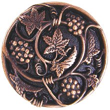 Notting Hill Cabinet Knob Grapevines Antique Copper  1-5-16" diameter - cabinetknobsonline