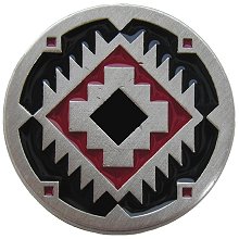 Notting Hill Cabinet Hardware Southwest Treasure-Red Antique Pewter (Enameled) 1-3-8" diameter - cabinetknobsonline