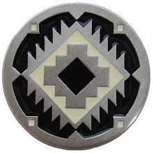 Notting Hill Cabinet Hardware Southwest Treasure-Cream Antique Pewter (Enameled) 1-3-8" diameter - cabinetknobsonline