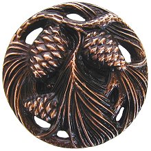 Notting Hill Cabinet Knob Cones & Boughs Antique Copper 1-3-8" diameter - cabinetknobsonline