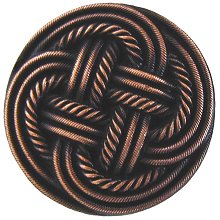 Notting Hill Cabinet Knob Classic Weave Antique Copper  1-3-16" diameter - cabinetknobsonline