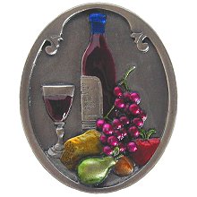 Notting Hill Cabinet Knob Best Cellar (Wine) Pewter Hand Tinted 1-1-4" w x 1-1-2" h - cabinetknobsonline