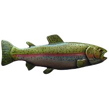 Notting Hill Cabinet Knob Rainbow Trout (Left side-faces right) Pewter Hand Tinted 2-7-8" w x 1" h - cabinetknobsonline