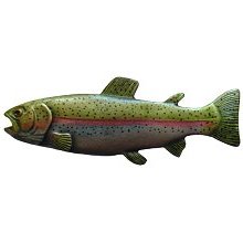 Notting Hill Cabinet Knob Rainbow Trout (Right side-faces left) Pewter Hand Tinted 2-7-8" w x 1" h - cabinetknobsonline