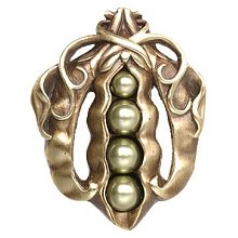 Notting Hill Cabinet Knob Pearly Peapod Antique Brass 1-5-8" w x 2" h - cabinetknobsonline