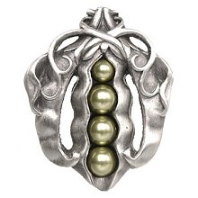 Notting Hill Cabinet Knob Pearly Peapod Antique Pewter 1-5-8" w x 2" h - cabinetknobsonline