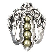 Notting Hill Cabinet Knob Pearly Peapod Brilliant Pewter 1-5-8" w x 2" h - cabinetknobsonline