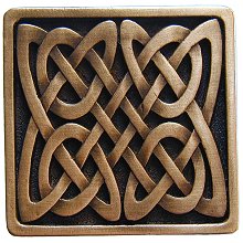 Notting Hill Cabinet Knob Celtic Isles Antique Copper 1-3-8" square - cabinetknobsonline