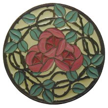 Notting Hill Cabinet Hardware Delaney's Rose-Yellow Dark Brass (Enameled) 1-7-16" diameter - cabinetknobsonline