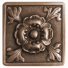 Notting Hill Cabinet Knob Poppy Antique Brass 1-3-8" square - cabinetknobsonline