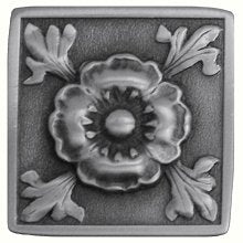 Notting Hill Cabinet Knob Poppy Antique Pewter 1-3-8" square - cabinetknobsonline