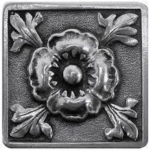 Notting Hill Cabinet Knob Poppy Brilliant Pewter 1-3-8" square - cabinetknobsonline