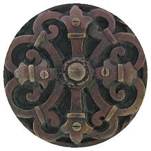 Notting Hill Cabinet Knob Chateau Dark Brass 1-5-8" diameter - cabinetknobsonline