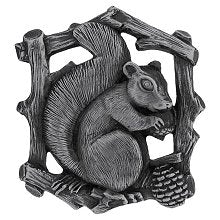 Notting Hill Cabinet Knob Grey Squirrel (Left side-faces right) Antique Pewter  1-1-2" w x 1-5-8" h - cabinetknobsonline
