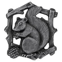 Notting Hill Cabinet Knob Grey Squirrel (Right side-faces left) Antique Pewter  1-1-2" w x 1-5-8" h - cabinetknobsonline