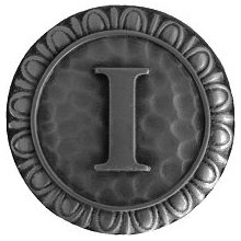 Notting Hill Cabinet Hardware Initial I  Antique Pewter 1-3-8" diameter - cabinetknobsonline