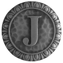 Notting Hill Cabinet Hardware Initial J  Antique Pewter 1-3-8" diameter - cabinetknobsonline