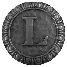 Notting Hill Cabinet Hardware Initial L  Antique Pewter 1-3-8" diameter - cabinetknobsonline