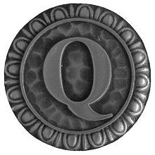 Notting Hill Cabinet Hardware Initial Q  Antique Pewter 1-3-8" diameter - cabinetknobsonline