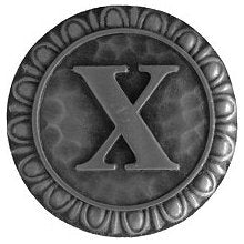 Notting Hill Cabinet Hardware Initial X  Antique Pewter 1-3-8" diameter - cabinetknobsonline