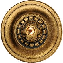 Notting Hill Cabinet Knob Portobello Road (Crystals) 24K Satin Gold 1-1-4" diameter - cabinetknobsonline