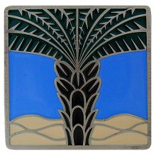 Notting Hill Cabinet Knob Royal Palm-Periwinkle Antique Pewter (Enameled)  1-1-2" square - cabinetknobsonline