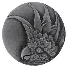 Notting Hill Cabinet Knob Cockatoo (Small - Right side) Antique Pewter 1-3-8" diameter - cabinetknobsonline