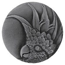 Notting Hill Cabinet Knob Cockatoo (Large - Right side) Antique Pewter  2" diameter - cabinetknobsonline