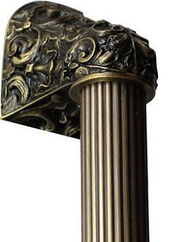 Notting Hill Cabinet Hardware Acanthus-Fluted Bar Antique Brass Overall 12" Appliance Pull - cabinetknobsonline