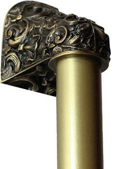 Notting Hill Cabinet Hardware Acanthus-Plain Bar Antique Brass Overall 12" Appliance Pull - cabinetknobsonline