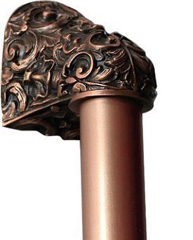 Notting Hill Cabinet Hardware Acanthus-Plain Bar Antique Copper Overall 12" Appliance Pull - cabinetknobsonline
