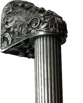 Notting Hill Cabinet Hardware Acanthus-Fluted Bar Brilliant Pewter Overall 12" Appliance Pull - cabinetknobsonline