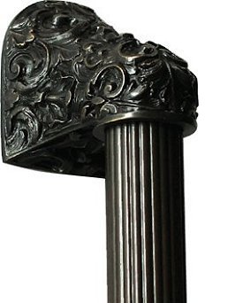 Notting Hill Cabinet Hardware Acanthus-Fluted Bar Dark Brass Overall 12" - cabinetknobsonline