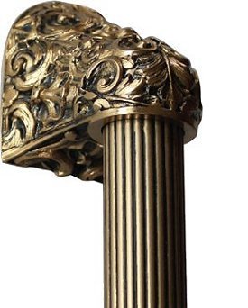 Notting Hill Cabinet Hardware Acanthus-Fluted Bar 24K Satin Gold Overall 12" Appliance Pull - cabinetknobsonline