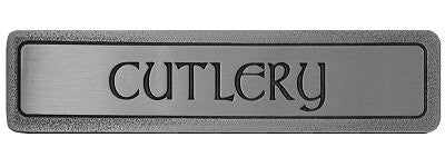 Notting Hill Cabinet Pull "CUTLERY" (Horizontal) Antique Pewter 4" x 7-8" - cabinetknobsonline