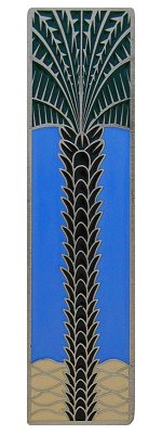 Notting Hill Cabinet Pull Royal Palm-Periwinkle (Vertical) Antique Pewter (Enameled)  4" x 1" - cabinetknobsonline